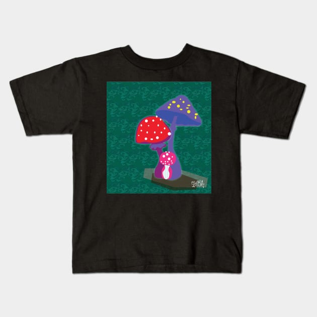 Amanita muscaria fly agaric Kids T-Shirt by shimaart